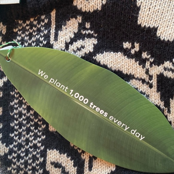 NEW FARM Rio Black Pineapple Garden Mini Sweater Dress Tunic Floral Knit Size XL - Picture 15 of 15